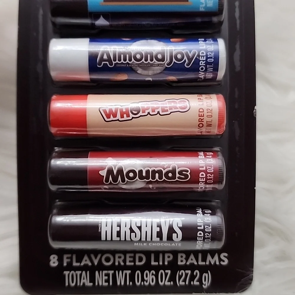 Hershey 8 Pack Flavored Lip Balms Chapstick Full Size Reeses S'mores Almond Joy